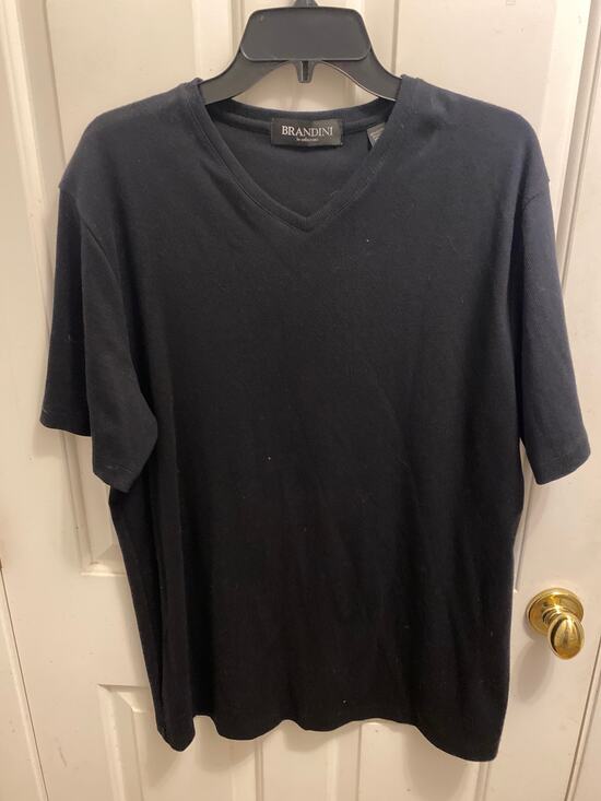 Brandini Sweaters - Brandini mens  Black Ribbed Knit Sweater Long Sleeve Pullover Soft Size 2XL